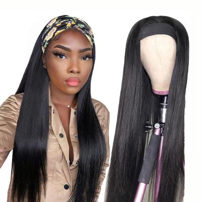 China High Temperature Line Smartbraid Blend Wigs Long Straight Synthetic Hair Black Hair Wigs For Color Women Headband Wig for sale