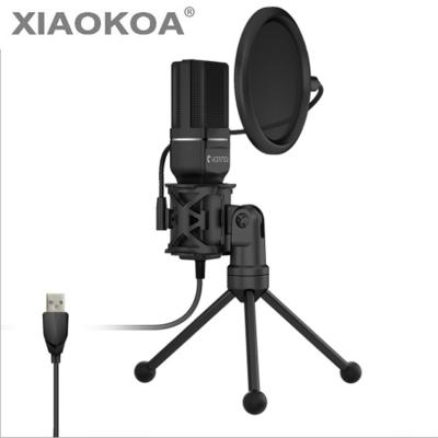 China Mike Studio Condenser Mic USB Handheld Professional Computer Gaming Microphone Portable Recording Microphone for PC Laptop with Tripod Stand for sale