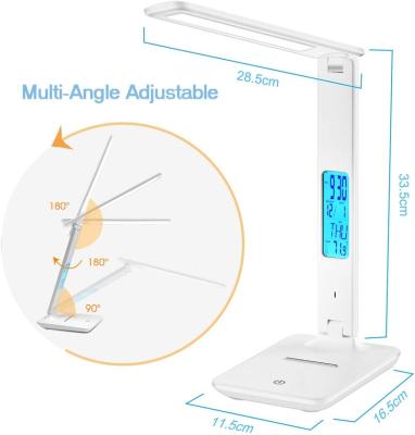 China Dimmable Industrial 3 Levels Lighting LED Desk Lamp USB Table Lamp With Smart Charger Screen for sale