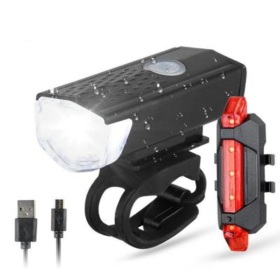 China Super Bright Bycicle Cycling Front Light IP65 Bike Waterproof 4 Modes Cycling Flashlight Light Torch USB Rechargeable Tail Light for sale