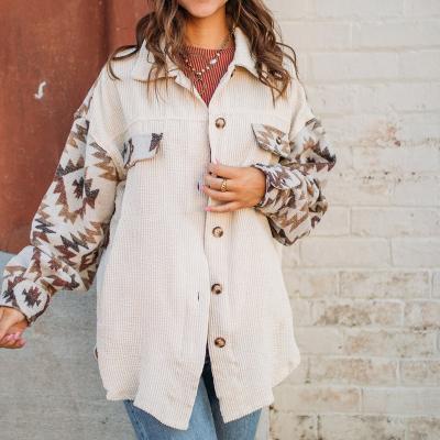 China Hot Sale Breathable Ladies Long Sleeve Casual Shirts Loose Casual Shirts Outdoor Comfortable Lapel Commuter Tops Single Buttons for sale