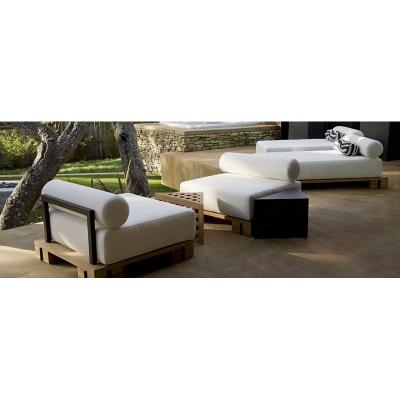 China Modern Design Teak Hotel Leisure Sectional Solid Wood Patio Sofa Set Outdoor Garden Sofa Set for sale