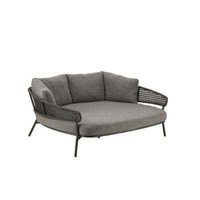 China Contemporary Contemporary Elegance Round Daybed with Rope Weaving Backrest and Aluminum Frame for sale