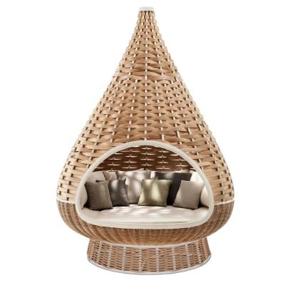 China Large contemporary round rattan daybed with a gigantic bird's nest and round stand for sale