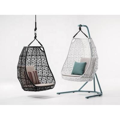 China Hot Sale Modern Outdoor Poolside Rattan Balcony Patio Furniture Living Room Hanging Egg Chair Wicker Swing Chair for sale