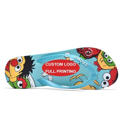 China 2022 Fashion Trend Custom Logo Manufacturing Beach Shoes PVC Printing Flip Flops for sale