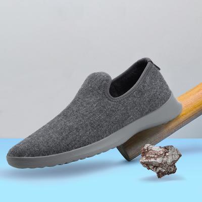 China 2021 Fashion Trend World-Win Wool Shoes Slip On Graphene Outsole Breathable Wear-Resistant Casual Sneakers Men's Flat Shoes Loafers for sale