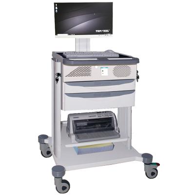 China The metal cordless nursing cart can hold drugs has a high-definition display screen and a drawer for sale