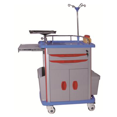 China Multifunctional Plastic Anesthesia Trolley Hospital Infirmary Trolley ABS Medicine Drug Emergency Nursing Medical Trolley for sale