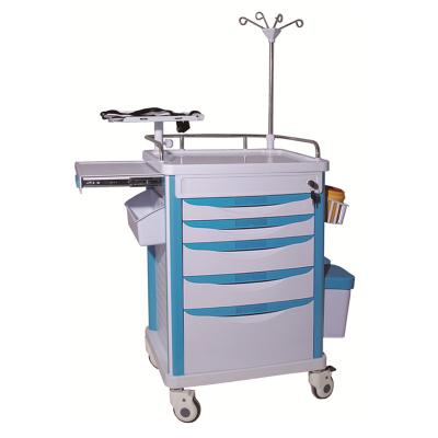 China Nursing Trolley Emergency Nursing Stainless Steel Hospital Medical Trolley With Disposable Lock for sale