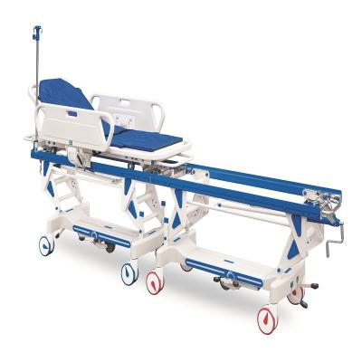 China The ABS Hydraulic Manual Emergency Transport Stretcher Medical Hospital Clinic Hospital Transfer Trolley Patient Bed for sale