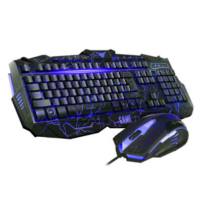 China Latest Cheap Office Suitable Mechanical Wireless Computer Keyboard And Mouse RGB Anti-drop Keyboard Combo With LED Light for sale