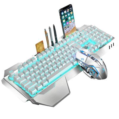 China 2.4GHZ Professional Gamer Keyboard 3-RGB 104 KEYS Computer Keyboard Cyan Backlit WIRELESS Gaming Keyboard Mouse Combos for sale