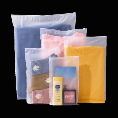 China Customization Disposable Zipper Private Ziplock Packaging Reusable PVC Frosted Bag Clothing Zipper Bag for sale