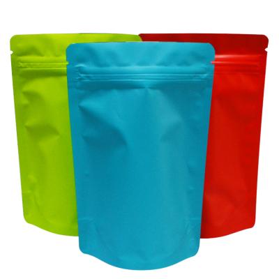 China Barrier Color Matte Resealable Sealing Smell Proof Bags Mylar Bags Aluminum Foil Metallic Bag For Food Storage for sale