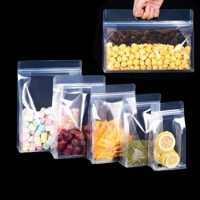 China Security Custom Clear Eight Transparency Side Seal Holder Up Pouch Box Pouoch Flat Bottom Resealable Ziplock Bags For Food for sale