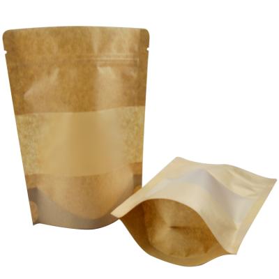 China Recycled kraft paper craft materials custom white brown food bag ziplock paper bags printed with your own logo for food for sale