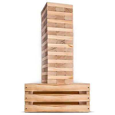 China Garden Game Toys RJ Wooden Giant Tumble Tower Game With Create With Carry Wooden Box for sale