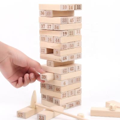 China Large Pine Wood Blocks RJ 60 Large Blocks With Storage Crate Tumble Giant Wooden Tower for sale