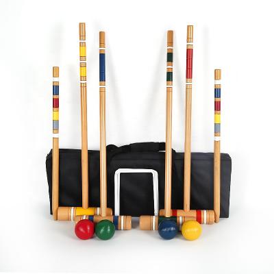 China Outdoor Game RJ Outdoor Backyard Lawn Wooden Croquet Sets for sale