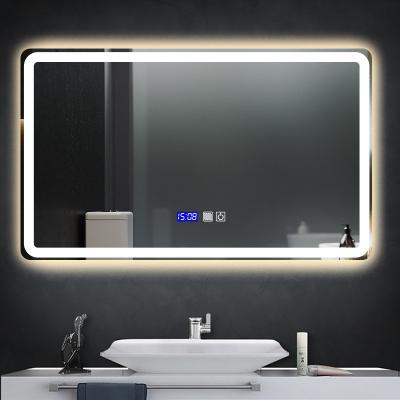 China Vitagres Anti Fog Magnifying Bathroom Mirror With Led Hotel Touch Screen Bath Vanity Wall Mirror for sale