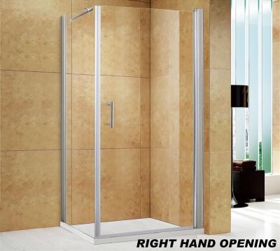 China Frameless clear glass frameless l-shape 6mm hinged shower doors / shower enclosure for sale