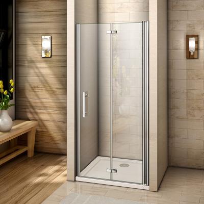 China Frameless sight glass safty bi-fold glass door being used in water damp proof room bathroom vanity swivel smart shower screen for sale