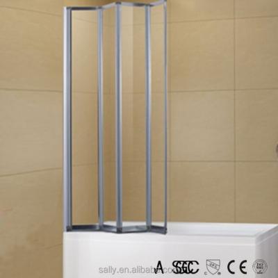 China Modern Fit Tempered Glass Folding Bath Shower Tub Screen for sale