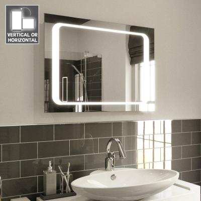 China Illuminated modern bathroom mirror with LED light and touch sensor switch, demister protection - cool white lighting for sale