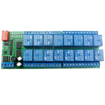 China 12V 16 Channel RS485 Relay Modbus RTU Protocol Serial Port Switch PLC Common Remote Control Board for sale