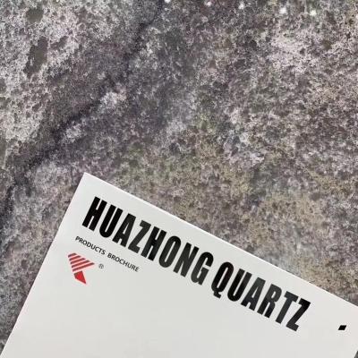 China Vanity Top / Bench Top Gray Veins Stone Unpolished Quartz Artificial Counter Slabs for sale