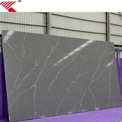 China Top Selling Modern Gray Quartz Stone Big Slab Marble Look for sale