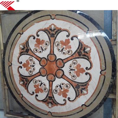 China Floor / Wall Pattern Water Jet Marble For Marble Flower Decorative Waterjet Marble Medallion for sale