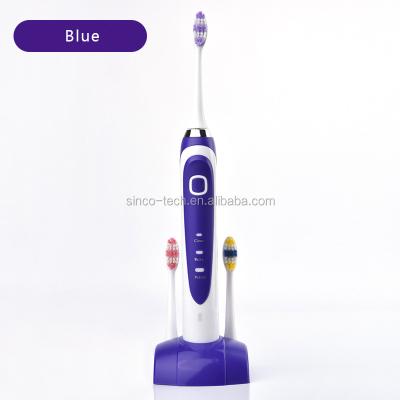 China Vibrator Battery Powered Waterproof Ultrasonic Electric Toothbrush with Stand and Main Brush SC520-Purple for sale