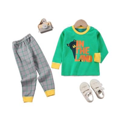 China Smart Casual Children's cotton long Johns suit men's and women's pyjamas cartoon baby underwear two-piece set for sale