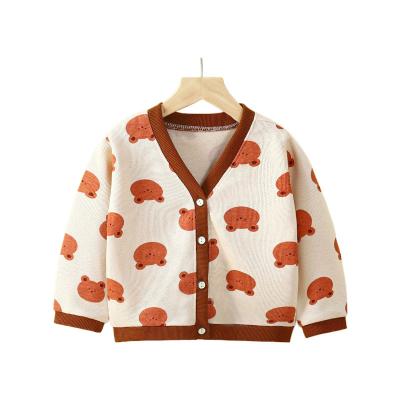 China Washable Wholesale fall spring children's V-neck baby boys and girls knit sweater cardigans for sale