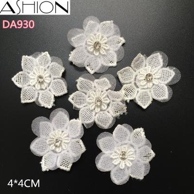 China Viable promotional 3d lace applique custom made applique 100% lace fabric panel bridal lace fabric front and back appliques for sale