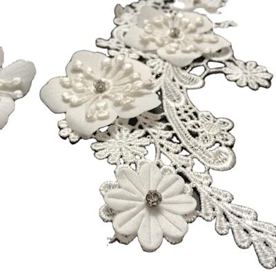 China Hot-selling 3D Lace Embroidery 3D Sequined Flower Patches Beaded Applique for sale