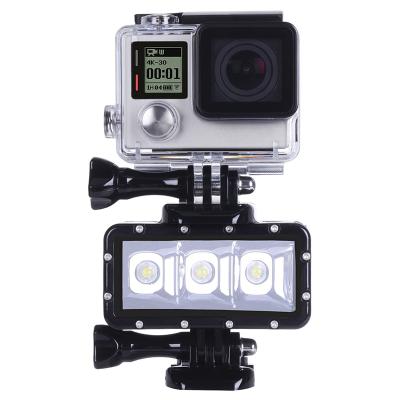 China Diving High Power Dimmable Waterproof LED Video Light Fill Night Light For GoPro Photography Equipment GP258 for sale