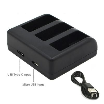 China Fast Shipping Super Triple 3-Channel Camera Battery Charger With USB Cable For GoPro 5 6 for sale