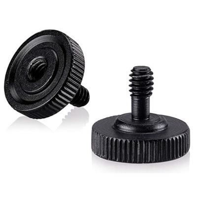 China Metal Action Camera Mount Thumb Screw Female Bottom Knurled Screw L Bracket Screw Mount 1/4 Inch Female Thread Adapter for sale