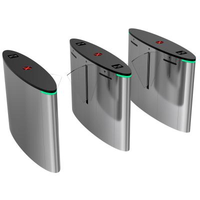 China Cost effective 304 stainless steel flap barrier turnstiles for sale entrance access control with fingerprint for sale