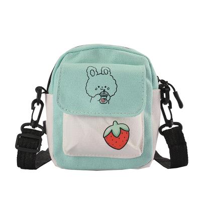 China PORTABLE Bag female 2022 new Japanese Cute Canvas Shoulder Bag ins versatile contrast color for sale