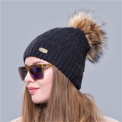 China breathable & New Design Good Quality Multi Colored Beanie Pom Pom Winter Knitted Hat Waterproof for sale