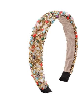 China 2021 Plastic Colorful Diamond Headband Hair Accessories Women Hair Band for sale