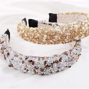 China Waterproof 2021 Crystal Hair Band East Gate Retro Natural Sponge Hair Band for sale