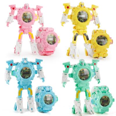 China Hot Selling Cute Robot Toy Sport Cartoon Watches Kid's Amazon Transformation Deformation Watch C905 for sale