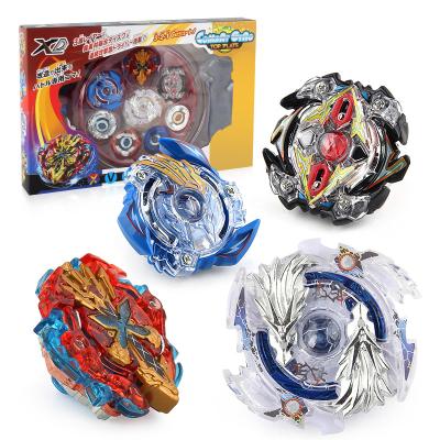 China Plastic Amazon Hot Selling 4 PCS Metal 4D Fusion Spiner Spinning Toys Launcher Beyblades Gyro Top Toys With Arena Spiner Stadium Kid Toys XD168-1 Aliexpress Hit for sale