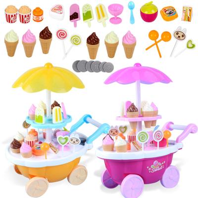 China Amazon Releases New Plastic Hot Kitchen Toys Candy And Amusement Trolley Cart Pretend Toy Ice Cream And Candy Store With Music For Kid for sale