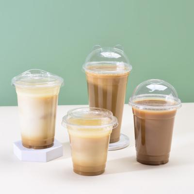 Chine Wholesale 95mm Clear Plastic Cups PET Disposable Drinking Cup For Ice Coffee Juice Boba à vendre